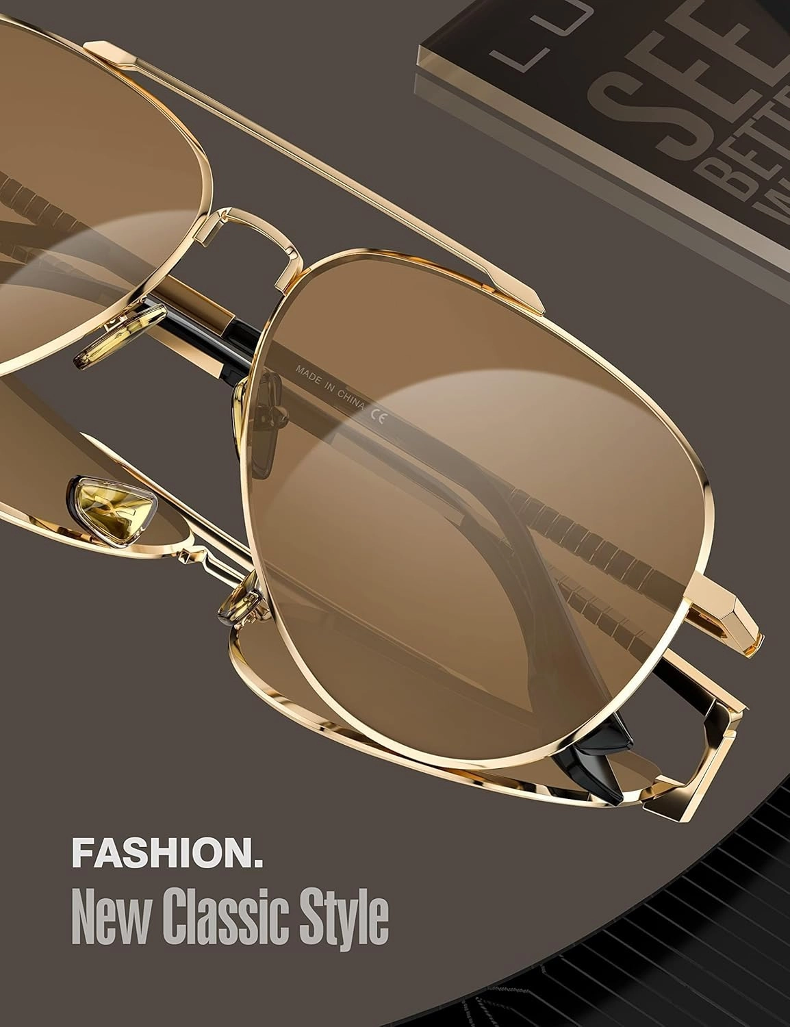 LUENX Aviator Sunglasses for Men Women Polarized Driving Classic Shades - UV 400 Protection with Accessories 60MM