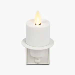 Luminara Flameless Candle White Nightlight with Motion Sensor - Plugin Night LED Light with Patented Real-Flame Effect Technology - Safe for Kids and Pets - Auto Dusk to Dawn