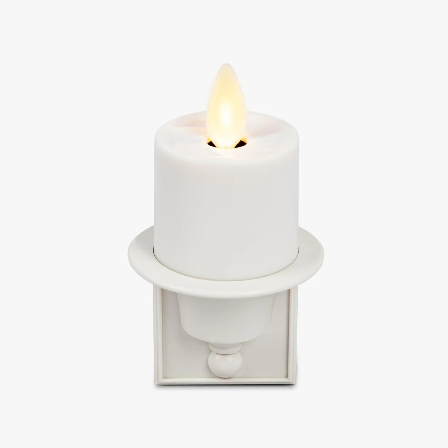 Luminara Flameless Candle White Nightlight with Motion Sensor - Plugin Night LED Light with Patented Real-Flame Effect Technology - Safe for Kids and Pets - Auto Dusk to Dawn