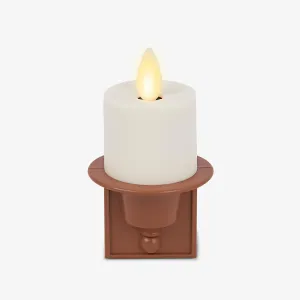 Luminara Nightlight Flameless Candle, Baked Clay, Electrical Outlet Plugs w/Dusk Dawn Sensor Auto Switch On/Off for Home Safety, Window Decorative