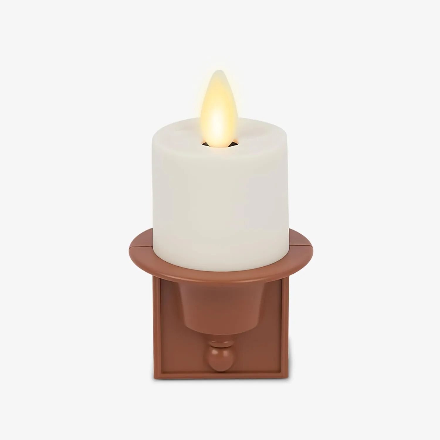 Luminara Nightlight Flameless Candle, Baked Clay, Electrical Outlet Plugs w/Dusk Dawn Sensor Auto Switch On/Off for Home Safety, Window Decorative