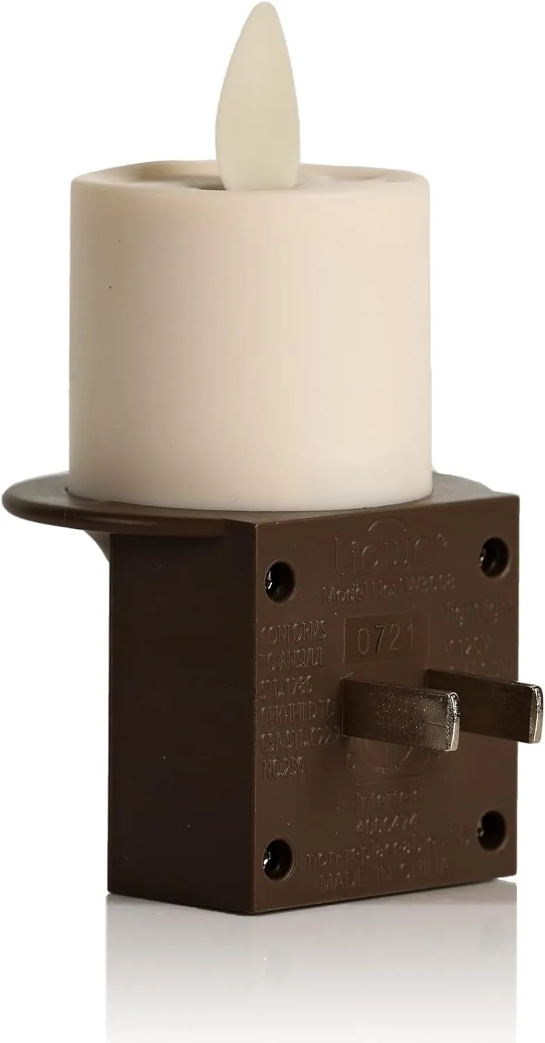 Luminara Nightlight Flameless Candle, Bronze, Electrical Outlet Plugs w/Dusk Dawn Sensor Auto Switch On/Off for Home Safety, Window Decorative