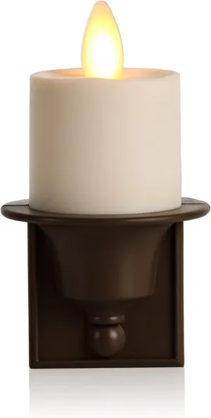 Luminara Nightlight Flameless Candle, Bronze, Electrical Outlet Plugs w/Dusk Dawn Sensor Auto Switch On/Off for Home Safety, Window Decorative