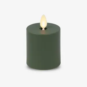 Luminara Outdoor Votive Flameless LED Candle, Baked Clay 2" x 3.2", Moving Flame Battery Operated Timer Remote Ready IPX4 Matte Plastic Finish