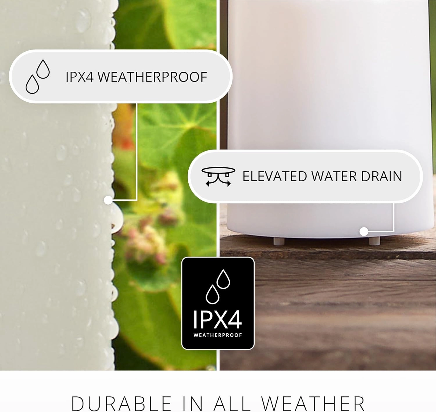Luminara Outdoor Flameless LED Candle, Baked Clay 3.25" x 7", Moving Flame Pillar Timer Battery Operated Premium Plastic IPX4 Water Resistance