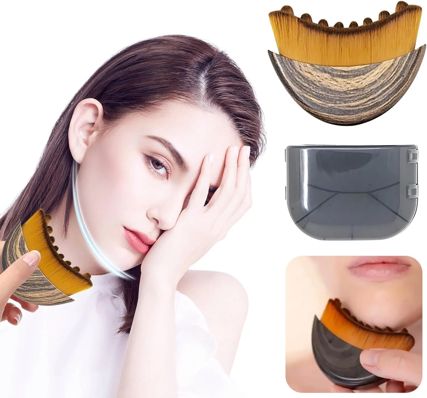 Lymphatic Contour Face Brush, Dry Brushing Face Brush, Lymphatic Drainage Massager for Face, Chin & Jawline Sculpting,Ergonomically Designed to Fit The Skin Precisely and Relieve Fatigue (2 PCS)