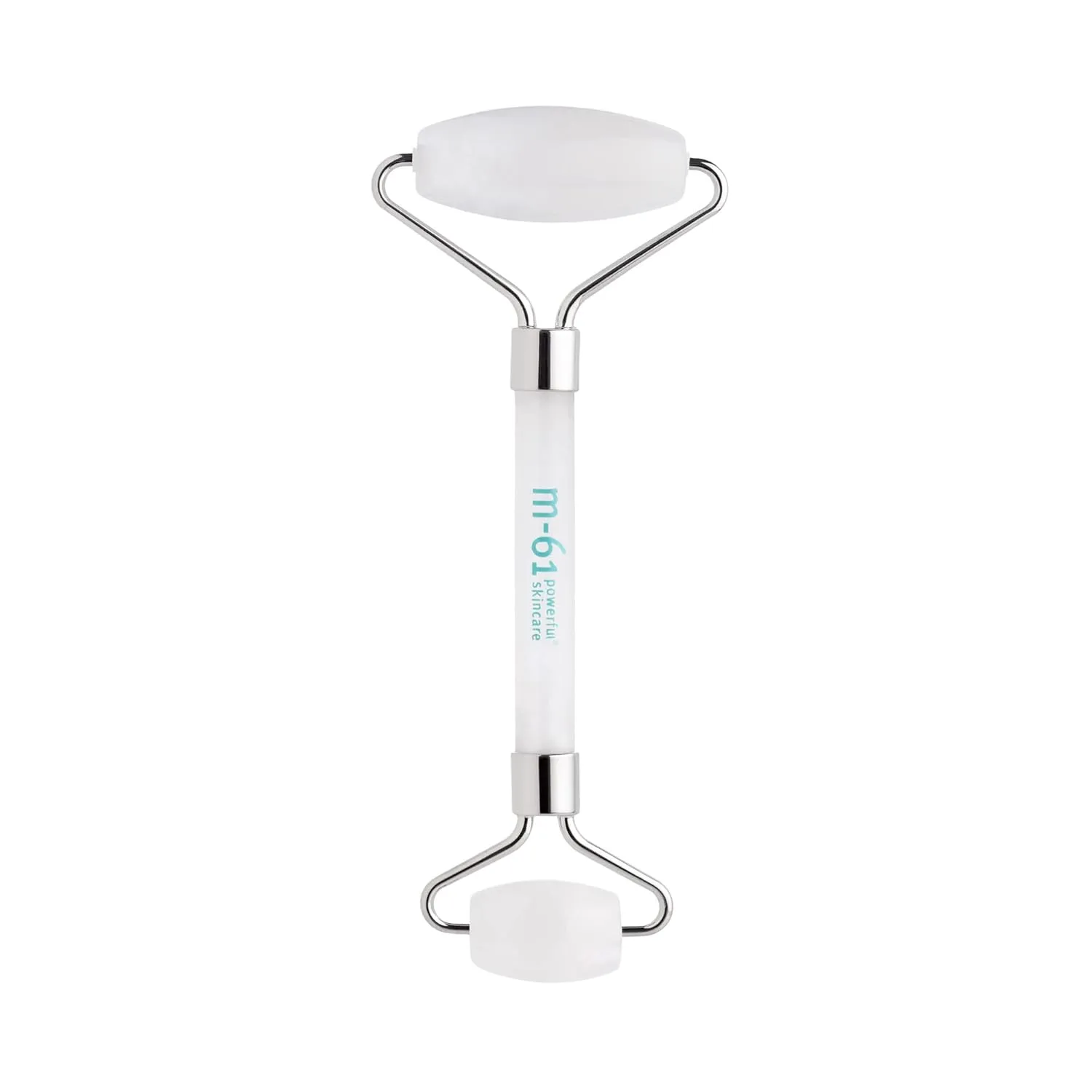 M-61 Clear Quartz Face Roller - Dual-ended de-puffing natural clear quartz facial tool that stimulates circulation and decreases inflammation