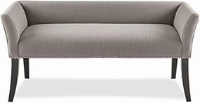 Madison Park Welburn Bedroom Solid Wood Polyester Fabric Seating Modern Style, 49.5"W x 19.25"D x 23"H, Grey