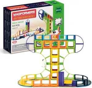 Magformers Sky Track Play 64Pc Set | Magnetic Tiles for STEM Development, Education and Critical Thinking | Magnetic Blocks and Building Tiles to Develop Problem-Solving Ability and Shape Recognition
