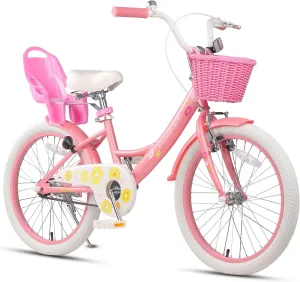 Maggie Girls Bike, 12-20 Inch Kids Bike for 2-13 Years Old Children, Princess Style Kids Bicycle with Doll-Seat & Basket & Training Wheels, Multiple Colors