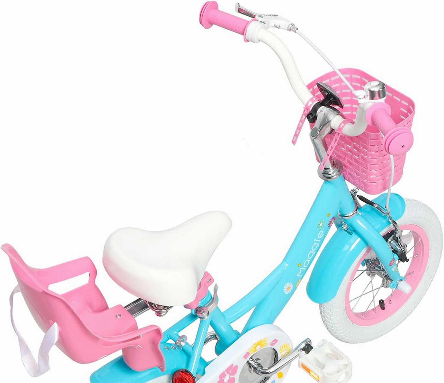 Maggie Girls Bike, 12-20 Inch Kids Bike for 2-13 Years Old Children, Princess Style Kids Bicycle with Doll-Seat & Basket & Training Wheels, Multiple Colors