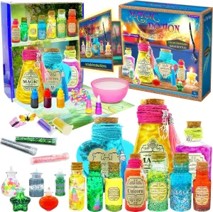 Magic Fairy Potion Kits for Kids, DIY 20 Larger Bottles Witches' Magical Color Changing Potions Art Craft Kit, Fairy Decorations Creative Magic Kit Christmas Halloween Toys for Girls 6 7 8 9 10 