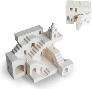 Magic Maze Building Block，White Transforming Castle Deformable Building Blocks（700PCS Gifts for Adults