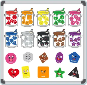 Magnetic Shapes & Colors Sorting Toys for Toddlers - Fridge Magnets, Shape Matching Games, Color Recognition Set