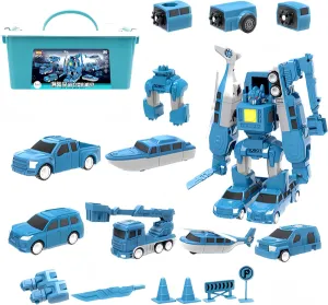 Magnetic Transform Engineering Car Assembled Toys with Storage Box, Magnetic Cars and Trucks for Kids, Magnetic Blocks for Toddlers,Outdoor Activities for Kids Ages 3-5 4-8