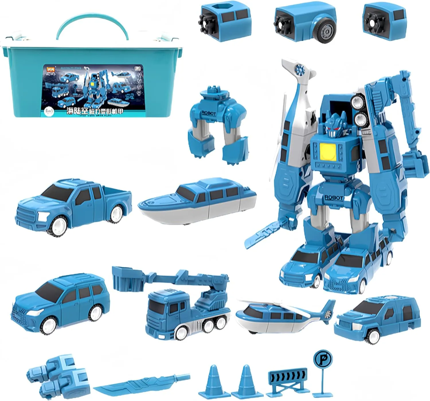 Magnetic Transform Engineering Car Assembled Toys with Storage Box, Magnetic Cars and Trucks for Kids, Magnetic Blocks for Toddlers,Outdoor Activities for Kids Ages 3-5 4-8
