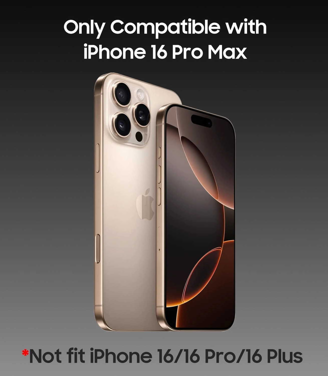 Magnetic for iPhone 16 Pro Max Case, Compatible with MagSafe, Built-in Camera Lens Protector, Logo View, Military Grade Drop Protection Phone Cover, Desert Titanium