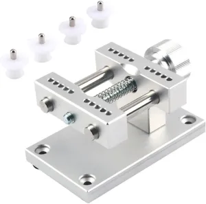 Maintenance Professional Strap Remover Base, Adjustable Watch Case Holder 12 * 7 * 7cm, Men Women Watch Movement Repair Tool(Silver)