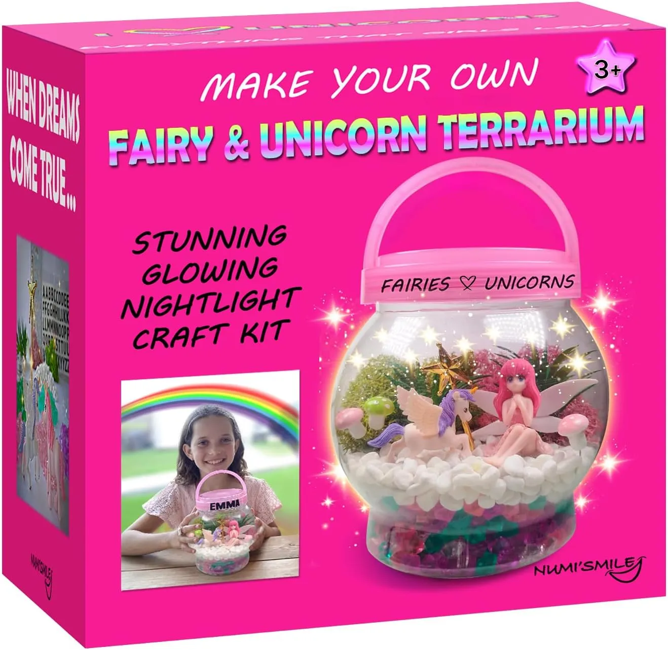 Make Your Own Light-Up Fairy & Unicorn Terrarium Arts and Crafts for Kids, Fairy Gifts for Girls Ages 4 5 6 7 8 9 10 Years, Best DIY Art Set, Unicorns Gifts & Little Girls Fairy Toys Birthday Present