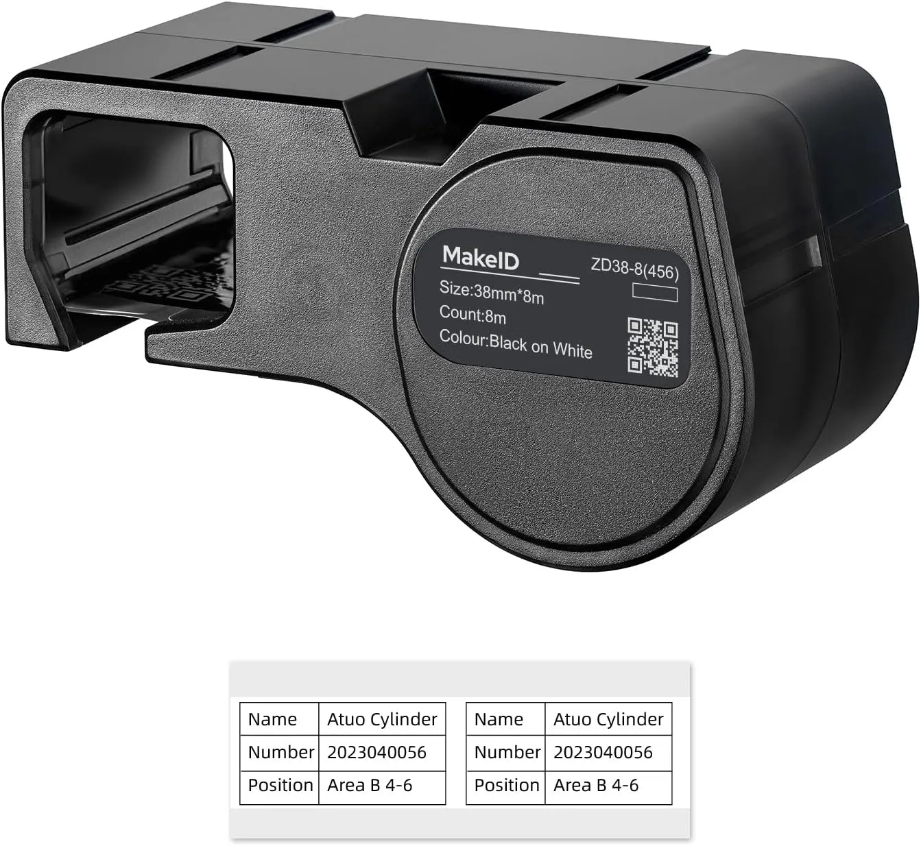 MakeID All-Weather PET Label Cartridge for Indoor/Outdoor Component and Equipment Labeling, Safety Identification, Asset Tracking, Electrical Labeling - for D50 Label Printer