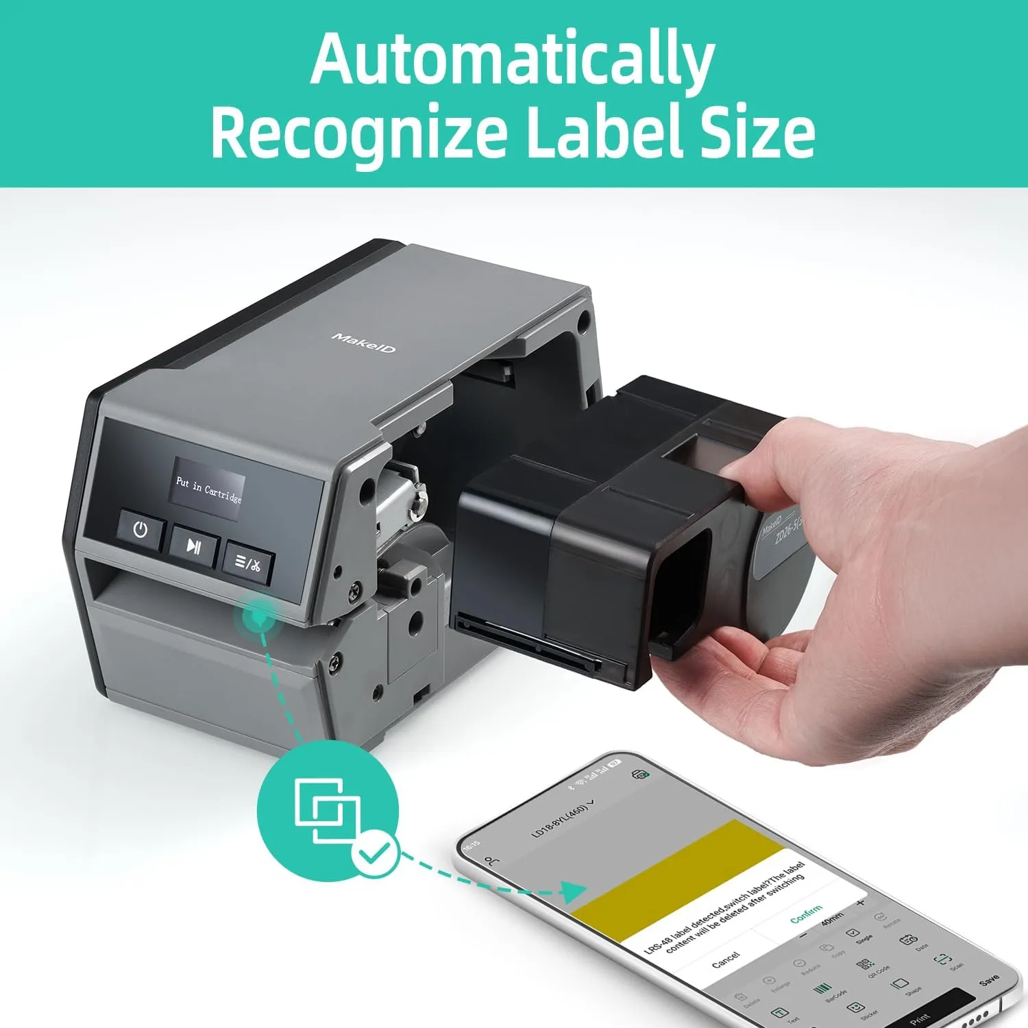 MakeID All-Weather PET Label Cartridge for Indoor/Outdoor Component and Equipment Labeling, Safety Identification, Asset Tracking, Electrical Labeling - for D50 Label Printer