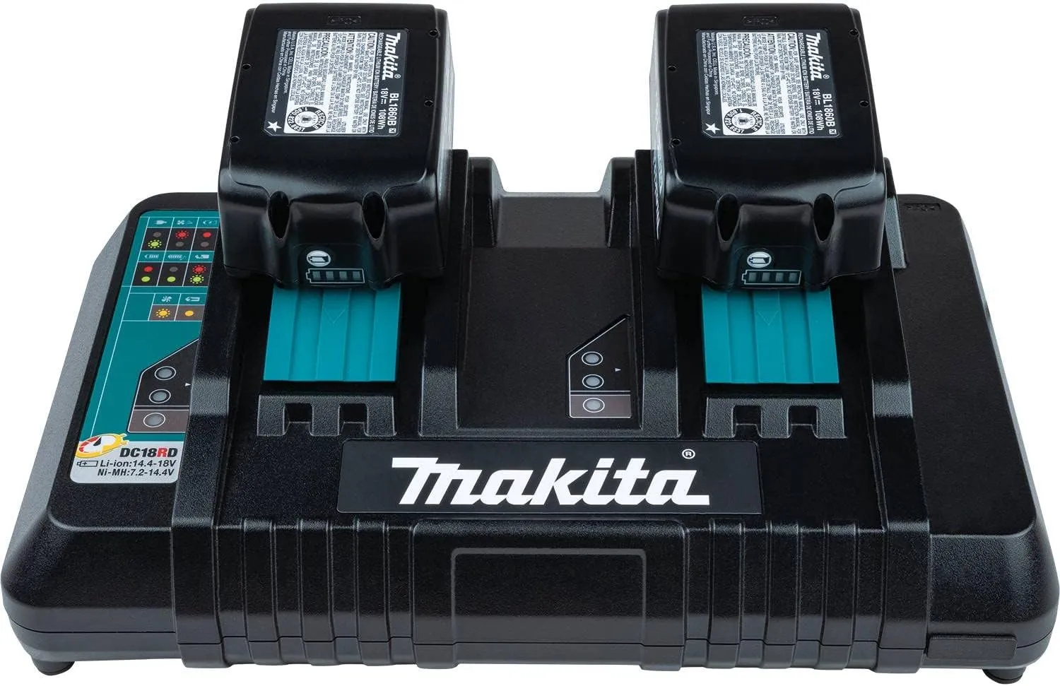 Makita DC18RD 18V Lithium-Ion Dual Port Rapid Optimum Charger, 2-Port