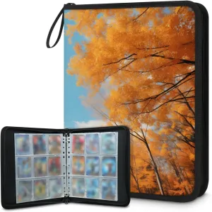 Maple Grove 3 Ring Trading Zipper Binder Strap, Trading Card Binder 4 Pocket, 400 Pockets Card Holder with 50 Removable Sleeves for Game Cards