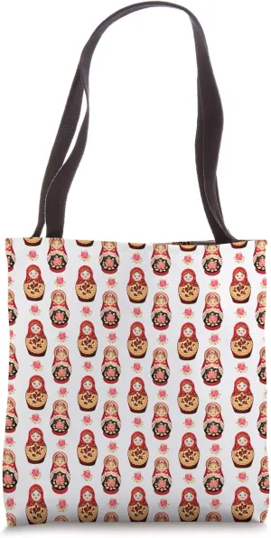 Matryoshka Russian Doll Nesting Doll Toy Black Background Tote Bag