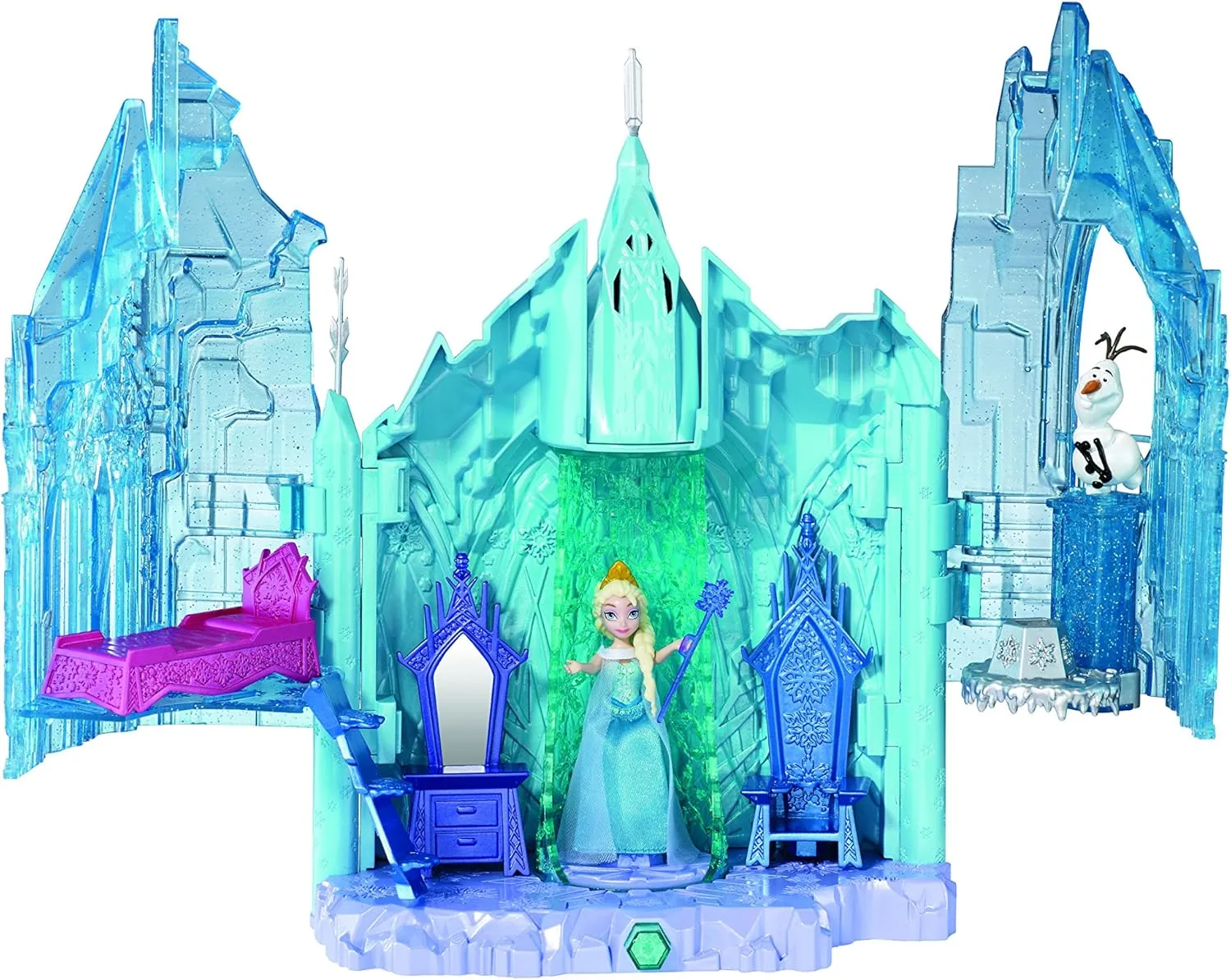 Mattel Disney Frozen Small Doll Elsa and Magical Lights Palace Playset