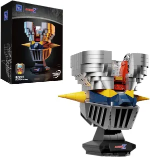 Mazinger Z Head Sculpture Building Block Set,Highly Detailed Mechanical Model,Detachable Brain Condor,Foldable Wings&Hidden Storage for Mecha Fans,Adult Model Builders & Anime Collectors Gift