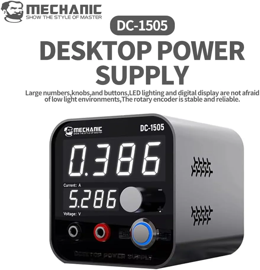 Mechanic DC-1505 Smart Mini Desktop Adjustable Bench Power Supply Tool