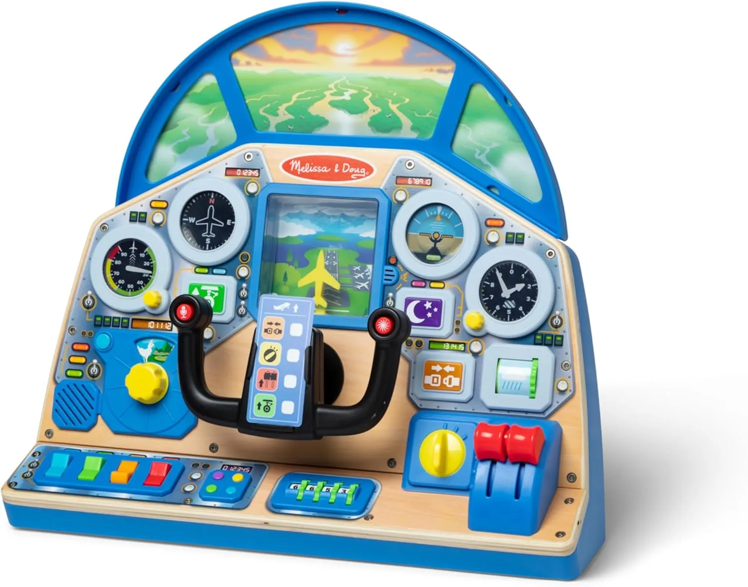 Melissa & Doug Jet Pilot Interactive Dashboard Wooden Toy for Boys and Girls Ages 3  - FSC Certified
