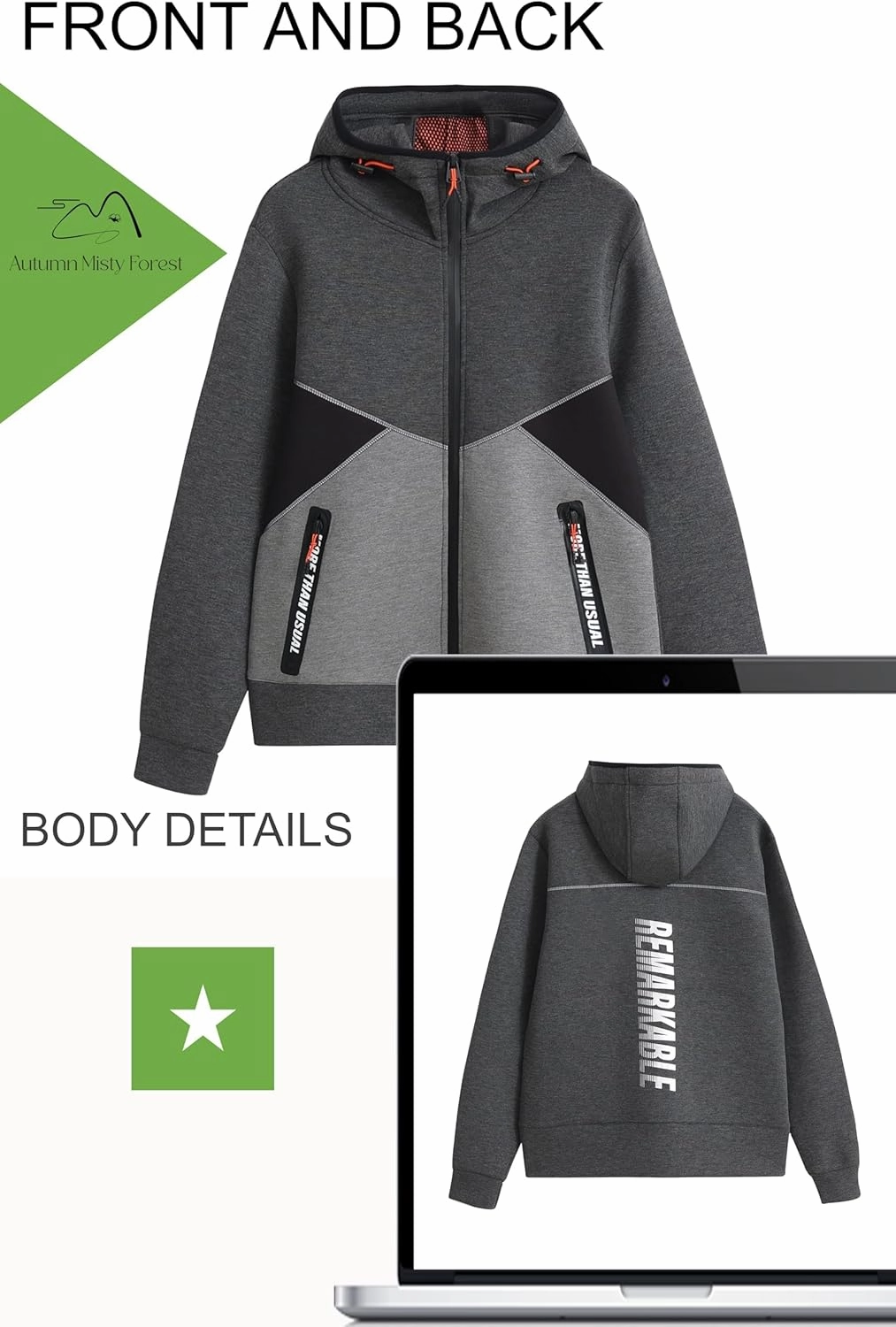 Men's Fashion Tracksuit Sweatsuit Athletic Winter Jacket for Sports Running Jogging of Warm Up Windproof