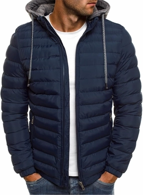 Men's Hooded Winter Coat Lightweight Packable Puffer Jacket Warm Full Zip Down Coat Snow Ski Jacket for Cold Weather