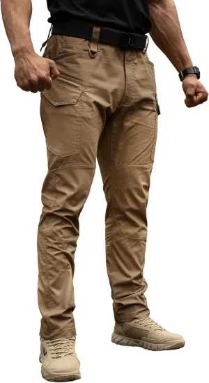 Men's Tactical Pants Flex Ripstop Cargo Trousers for Outdoor Hiking Work Casual Pants Large Capacity Clothing