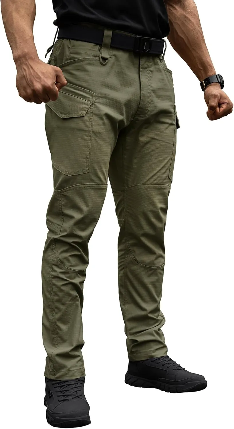 Men's Tactical Pants Flex Ripstop Cargo Trousers for Outdoor Hiking Work Casual Pants Large Capacity Clothing