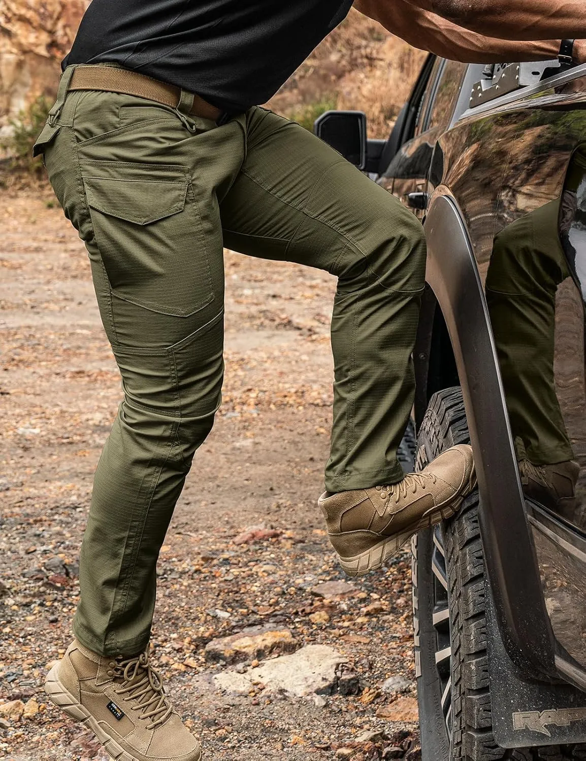 Men's Tactical Pants Flex Ripstop Cargo Trousers for Outdoor Hiking Work Casual Pants Large Capacity Clothing