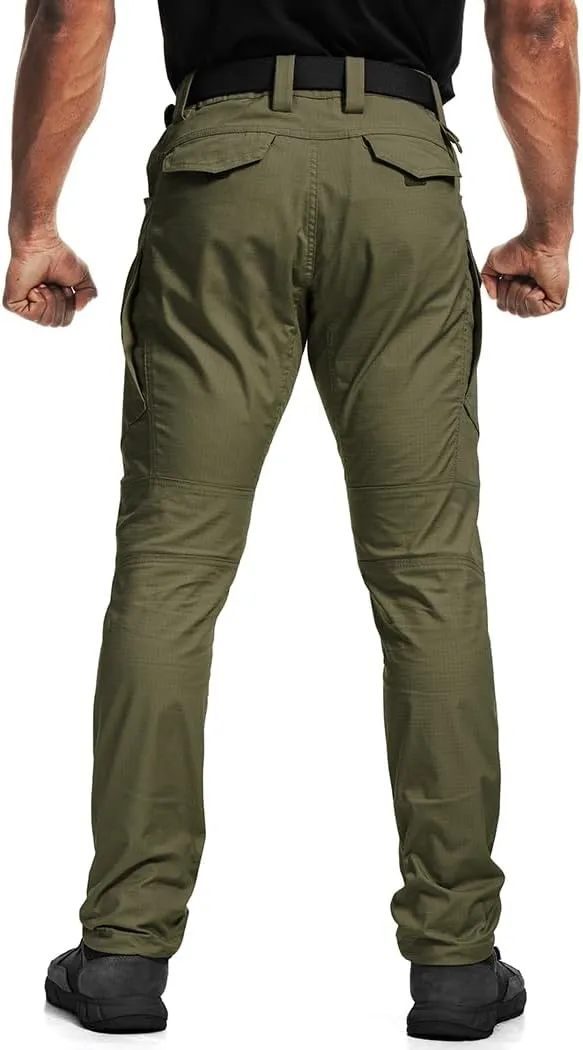 Men's Tactical Pants Flex Ripstop Cargo Trousers for Outdoor Hiking Work Casual Pants Large Capacity Clothing