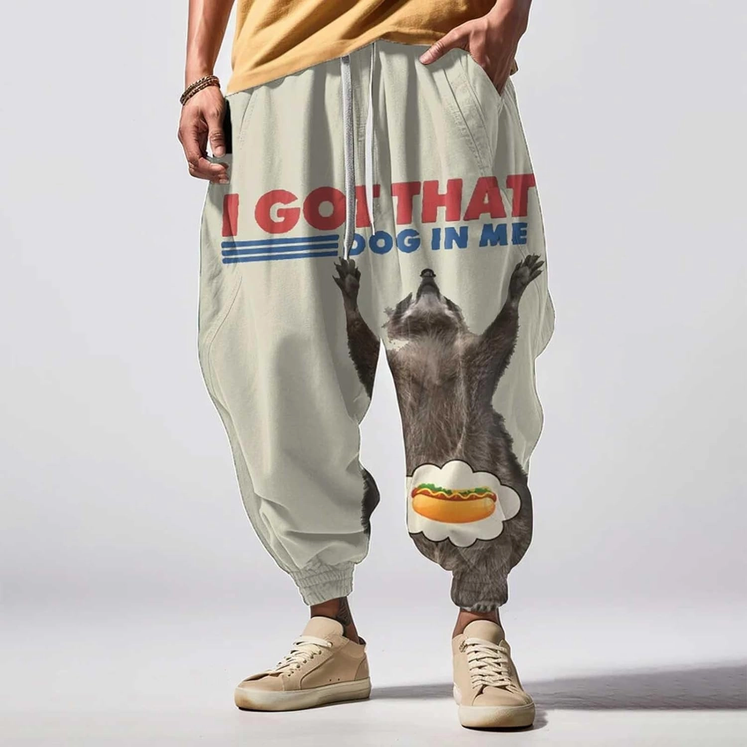 Mens Joggers Sweatpants Fashion Street Feel Casual Sweatpants Men Cotton Baggy Hippih Yoga Harem Pants Boho Pants