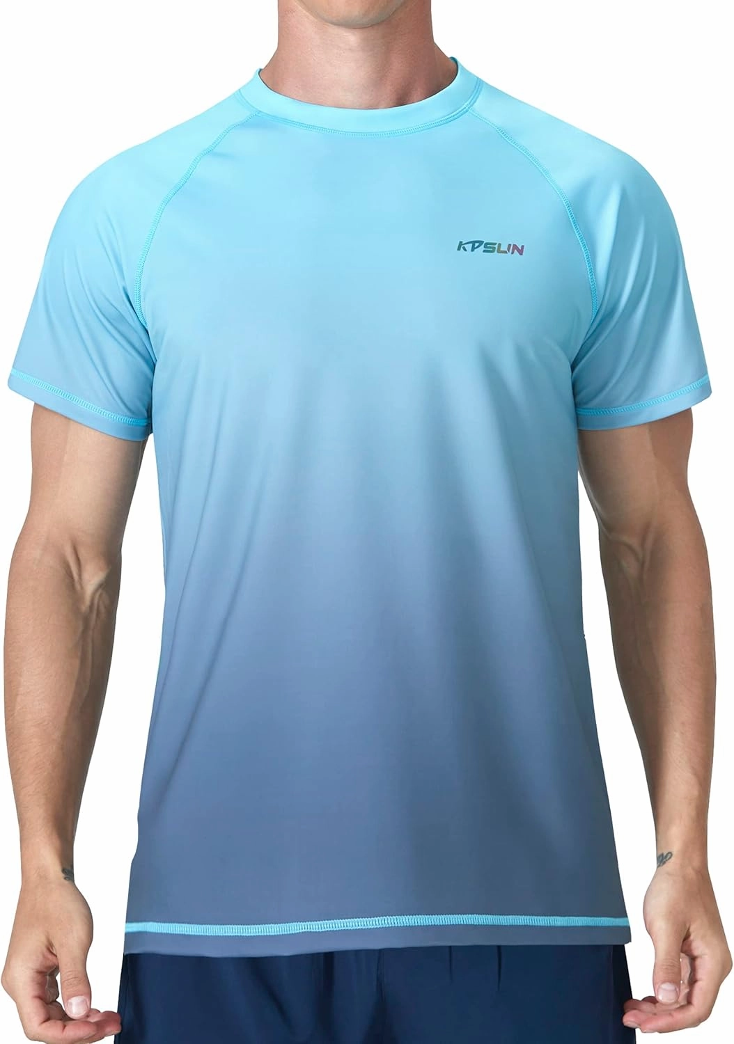 Mens Swim Shirts UPF 50  Sun Protection Quick Dry SPF Rash Guard Outdoor Beach Fishing T Shirts