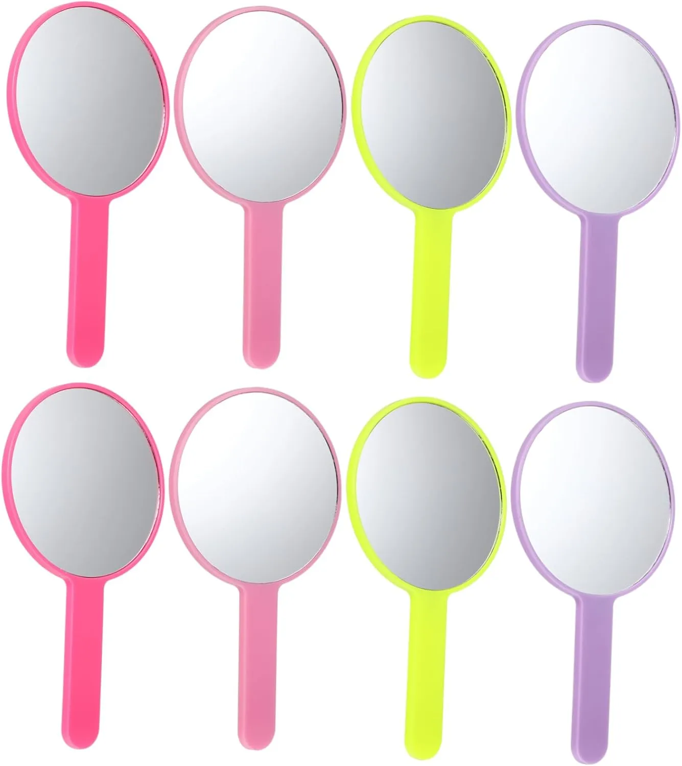 MERRYHAPY 8pcs Compact Makeup Mirror Portable Handheld Round Cosmetic Mirror Travel for Women