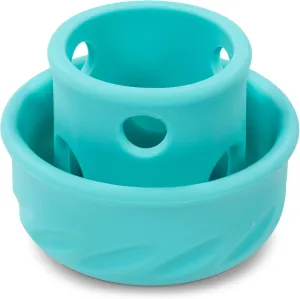 Messy Mutts Totally Pooched Puzzle 'n Play Mushroom | Interactive Treat Puzzle Toy for Dogs | Durable 4” x 3.5” TPR Dog Toy | Teal