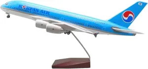 Metal Aircraft Model 1:160 Scale for Airbus A380 Korean Aircraft Model Die-Casting Machine Souvenir Decoration Collected Static Display Aviation Enthusiasts(No Light)