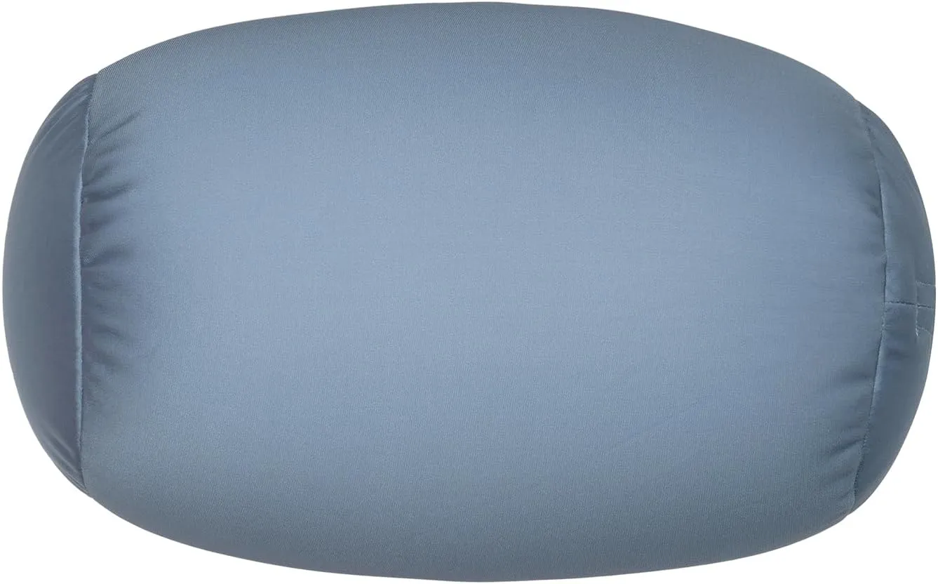 Microbead Neck Body Pillow Tube Microbead Bolster Bean Smooth Cool Pillow Neck Cervical Roll Pillow for Sleeping 7 x 12Inch Throw Travel Pillow (Cold Grey)