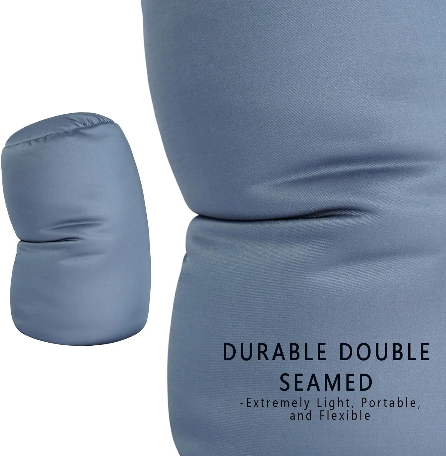 Microbead Neck Body Pillow Tube Microbead Bolster Bean Smooth Cool Pillow Neck Cervical Roll Pillow for Sleeping 7 x 12Inch Throw Travel Pillow (Cold Grey)