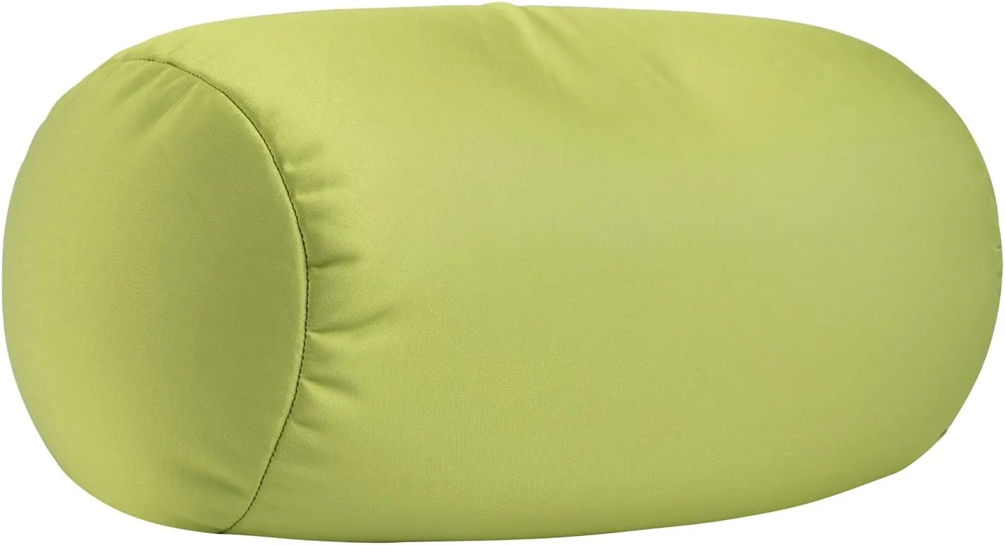 Microbead Neck Body Pillow Tube Microbead Bolster Bean Smooth Cool Pillow Neck Cervical Roll Pillow for Sleeping 7 x 12Inch Throw Travel Pillow (Olive Green)