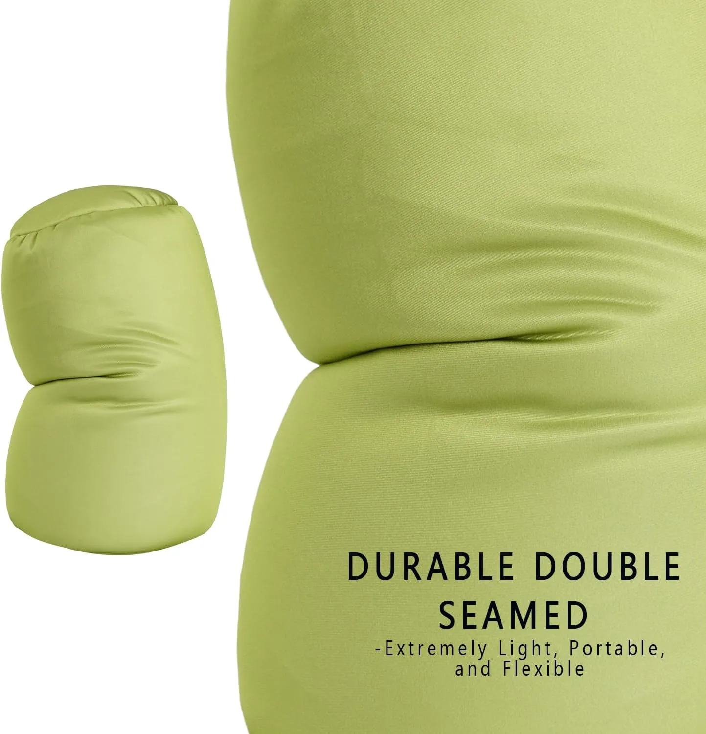 Microbead Neck Body Pillow Tube Microbead Bolster Bean Smooth Cool Pillow Neck Cervical Roll Pillow for Sleeping 7 x 12Inch Throw Travel Pillow (Olive Green)