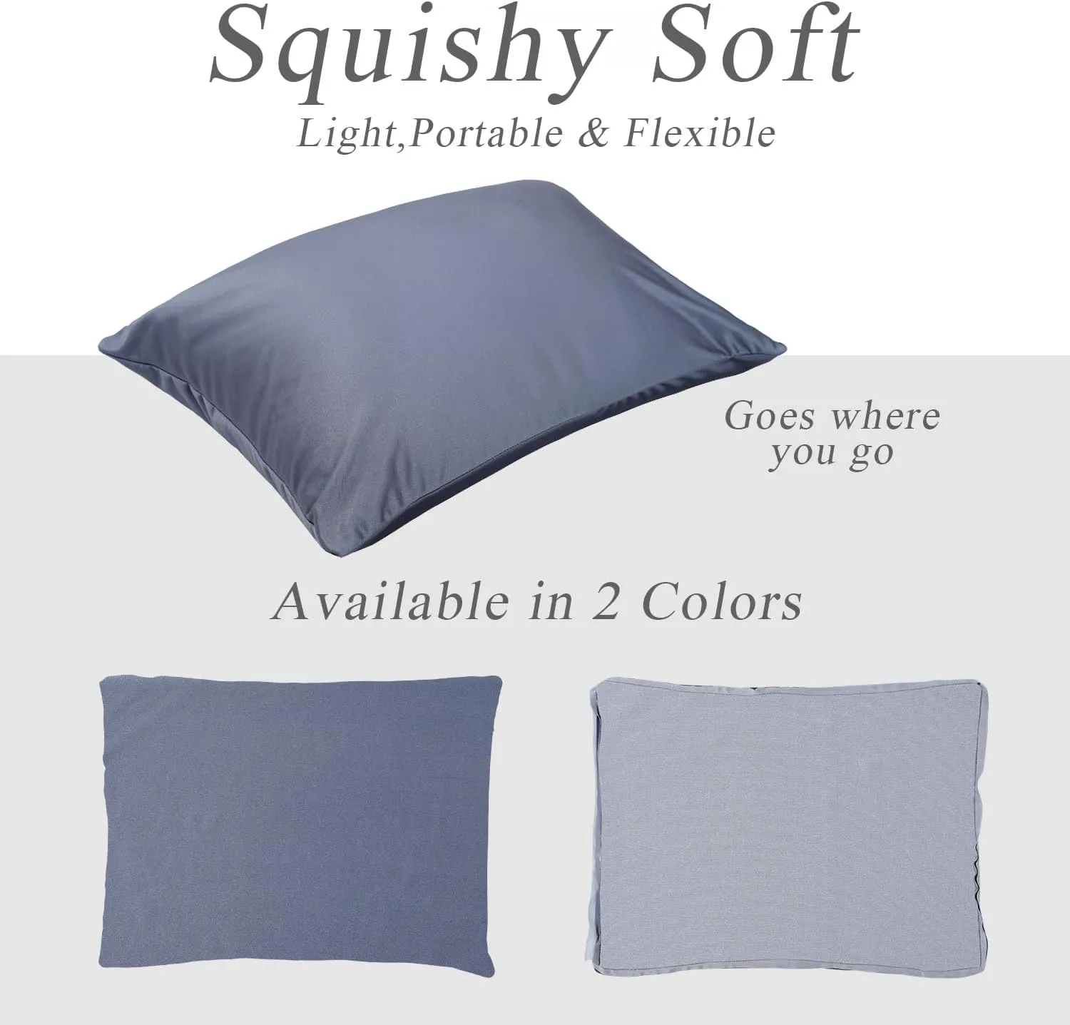 Microbead Throw Pillow with Removable Cover Bed Body Microbead Pillow Neck Head Back Support, Spandex Soft Silky Fabric for Sleeping and Travel Sofa Bedroom Comfortable (Space Gray)