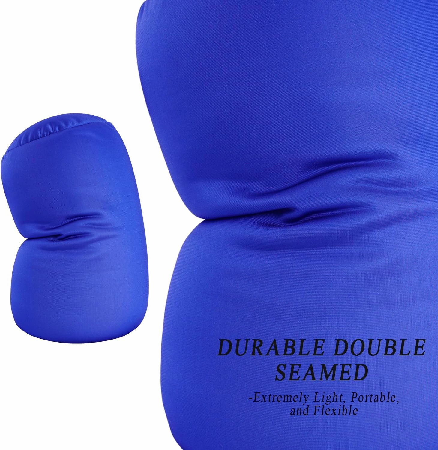 Microbead Neck Body Pillow Tube Microbead Bolster Bean Smooth Cool Pillow Neck Cervical Roll Pillow for Sleeping 7 x 12Inch Throw Travel Pillow(Sapphire Blue)
