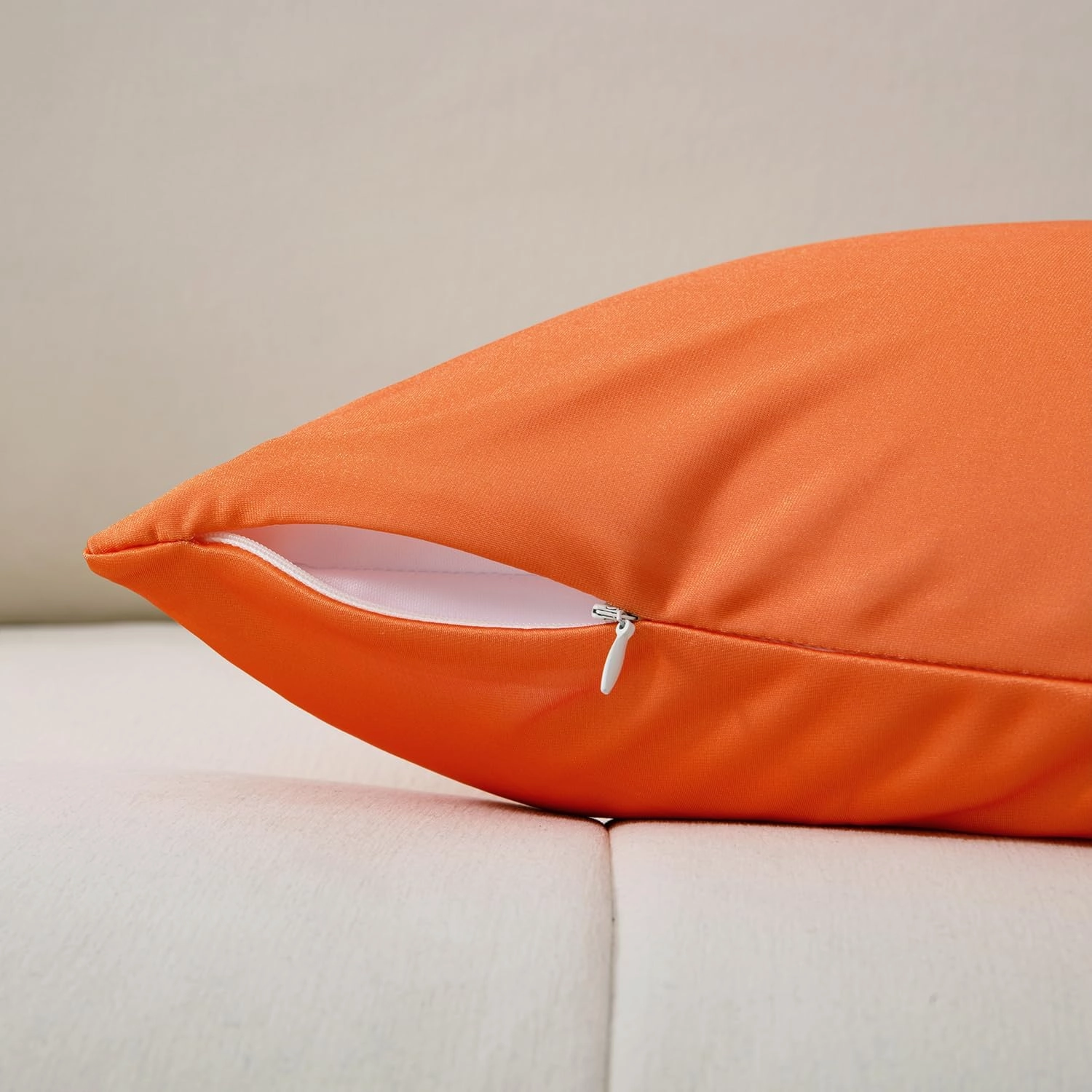 Microbead Throw Pillow with Removable Cover Bed Body Microbead Pillow Neck Head Back Support, Spandex Soft Silky Fabric for Sleeping and Travel Sofa Bedroom Comfortable (Carrot Color)